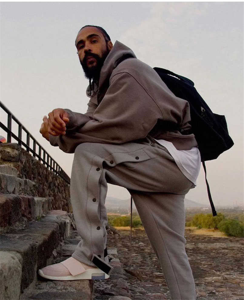 Men's Pants Autumn Winter Thick Sweatpants Men Side Button Sportswear Solid Brand Male Sweat Pants Oversize Clothing 2022 Hip Hop Black Grey Z030