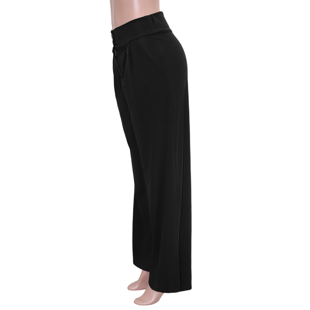 Women Palazzo Long Pants High Waist Wide Leg Stretchy Loose Fit Casual Trousers with Pocket