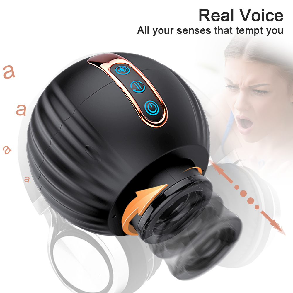 Masturbators Automatic Rotating Thrusting Male Telescopic Masturbator for Men Simulation Blowjob Sex Machine Adult Goods Toy 230307