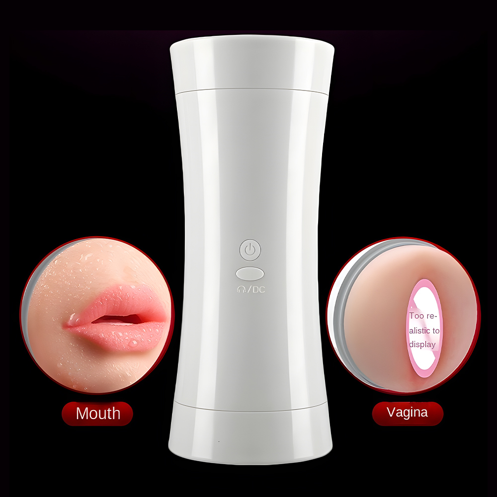 Masturbators Masturbator for Men Automatic Dual Channel Hand Free Male Masturbation Cup Sucking Machine Oral Vaginal Adult Toys 230307