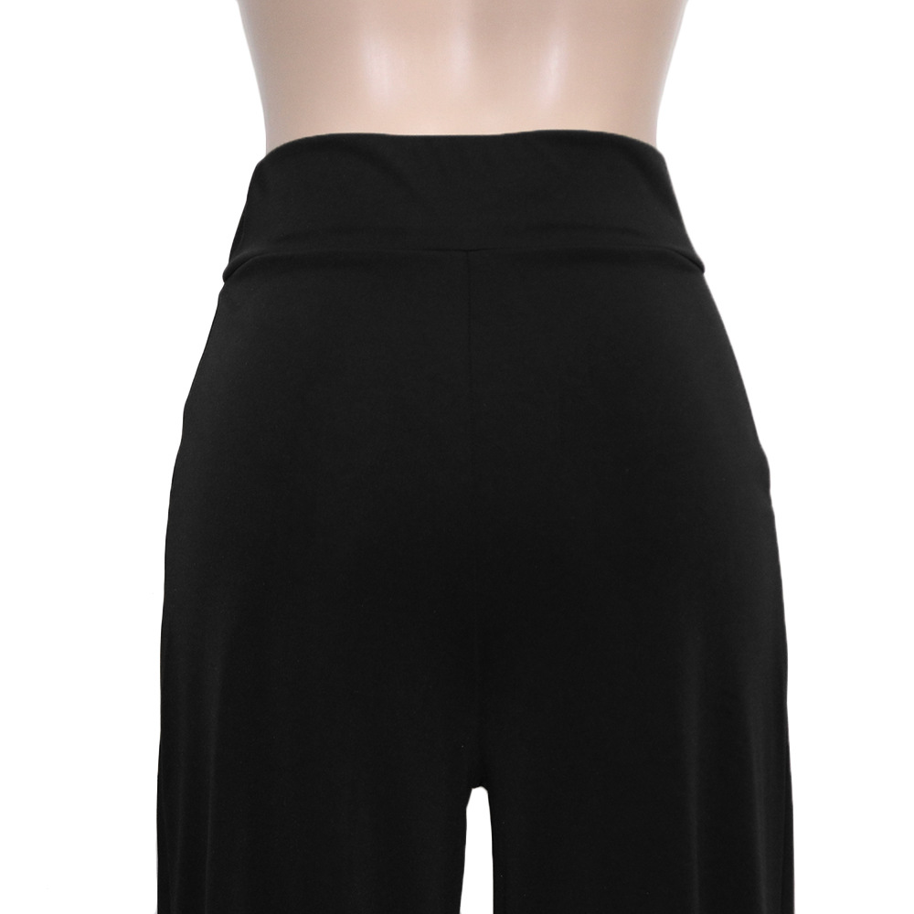 Women Palazzo Long Pants High Waist Wide Leg Stretchy Loose Fit Casual Trousers with Pocket