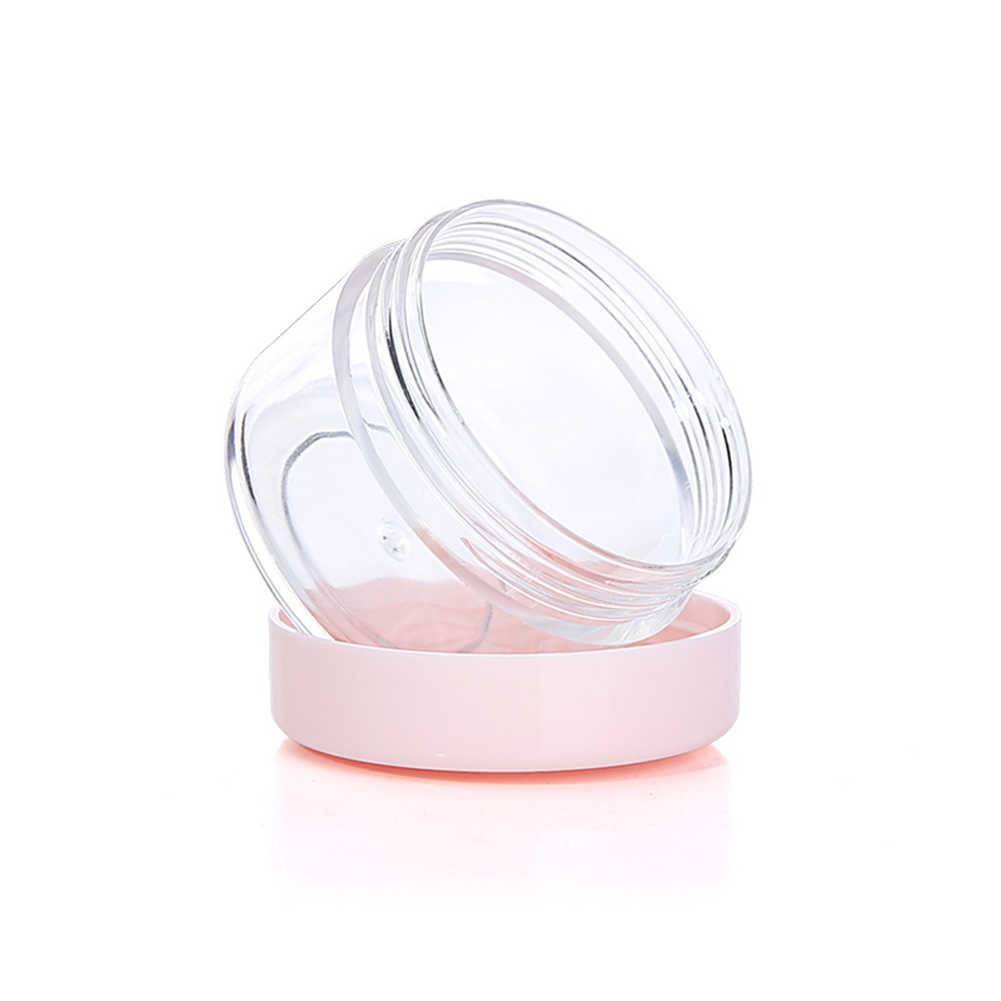 Storage Bottles Jars 5PCS Empty 10g 15g 20g Travel Small Colorful Covers Clear Plastic Cosmetic Pot Jars With Lid For Face Cream Lip Balm Containers J