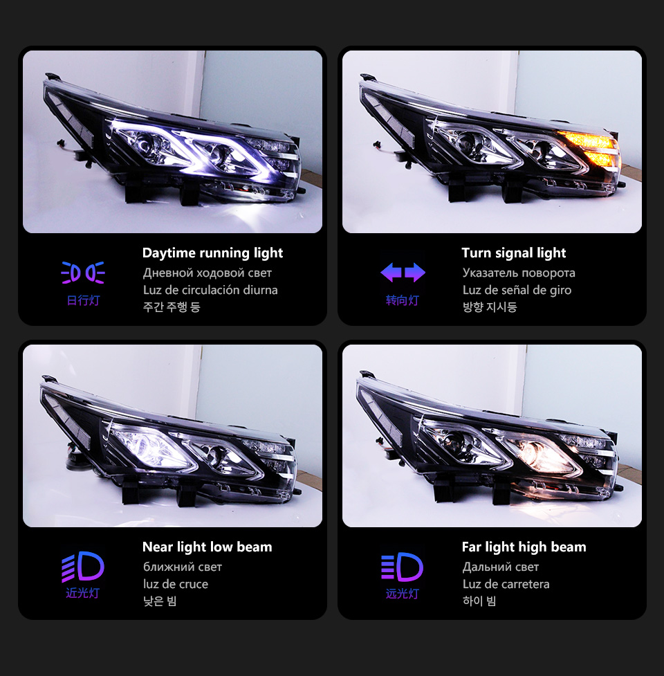 LED Light Bulb Headlights For Toyota Corolla 20 14-20 16 Head Lights Benz Style Replacement Daytime Running Headlight