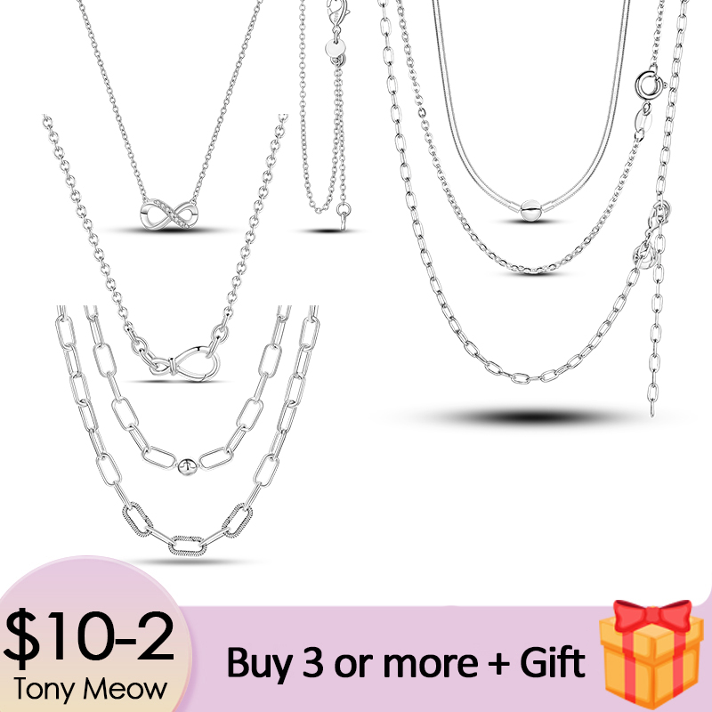 925 Silver Fit Pandora Necklace Pendant heart women fashion jewelry Classic Silver Color Me Link
925 Silver Fit Pandora Necklace Pendant heart women fashion jewelry Classic Silver Color Me Link