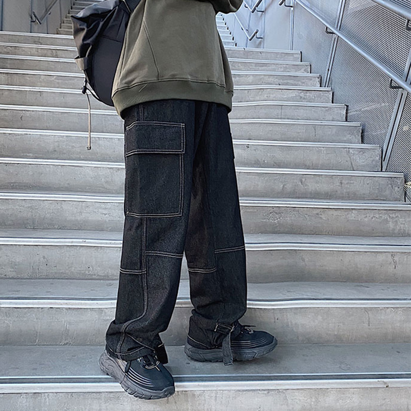 Men's Jeans Loose Straight Baggy Denim Pants men Wide Leg Jeans Mens Fashiong Hip Hop Streetwear men's jeans casual skateboard pant 230308