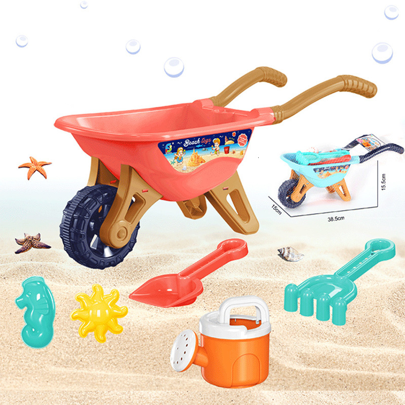 Bath Toys Beach Toy Car Set Baby Shovel Sand Digging Tool and Bucket Hourglass Pool Birthday Gift for Boys andGirls 230307