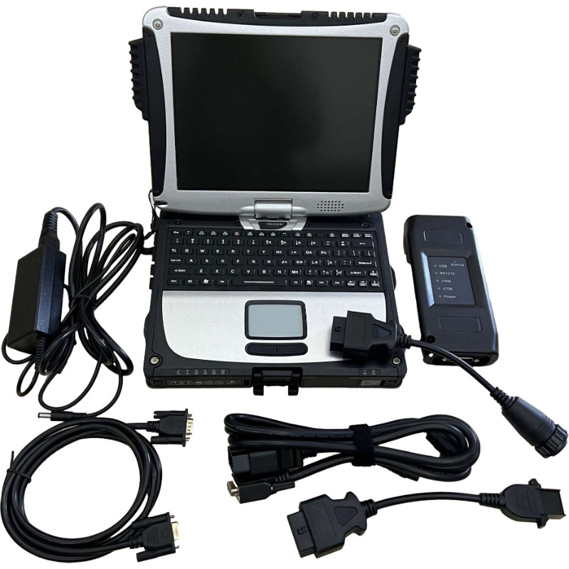 for volvo diagnose tool truck scanner vcads pro all cables with cf19 laptop 24v heavy duty diagnostic
