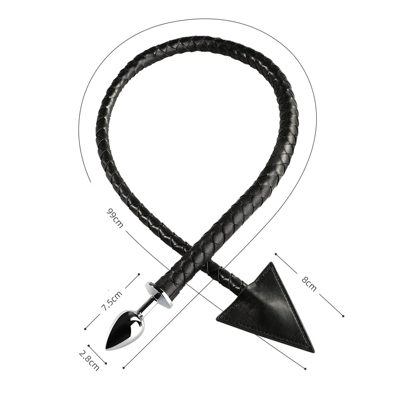 Anal Toys Metal anal plug BDSM slave game Fetish toy Cosplay Whip Skin Duck tail Couple Flirting sex toys for womans UYO 230307