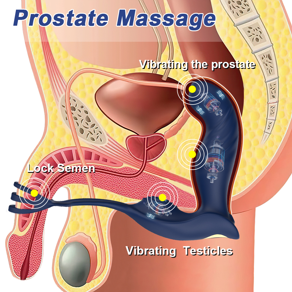 Anal Toys Vibrator Prostate Massager With Penis Ring Cockring Delay Ejaculation Remote Control Anus Butt Plug Sex Toy For Men Couple 230307