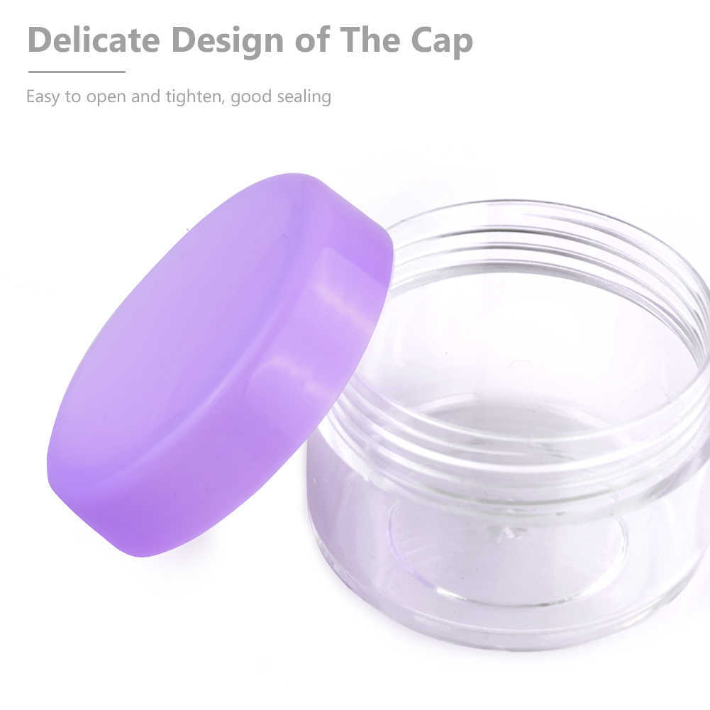 Storage Bottles Jars 5PCS Empty 10g 15g 20g Travel Small Colorful Covers Clear Plastic Cosmetic Pot Jars With Lid For Face Cream Lip Balm Containers J