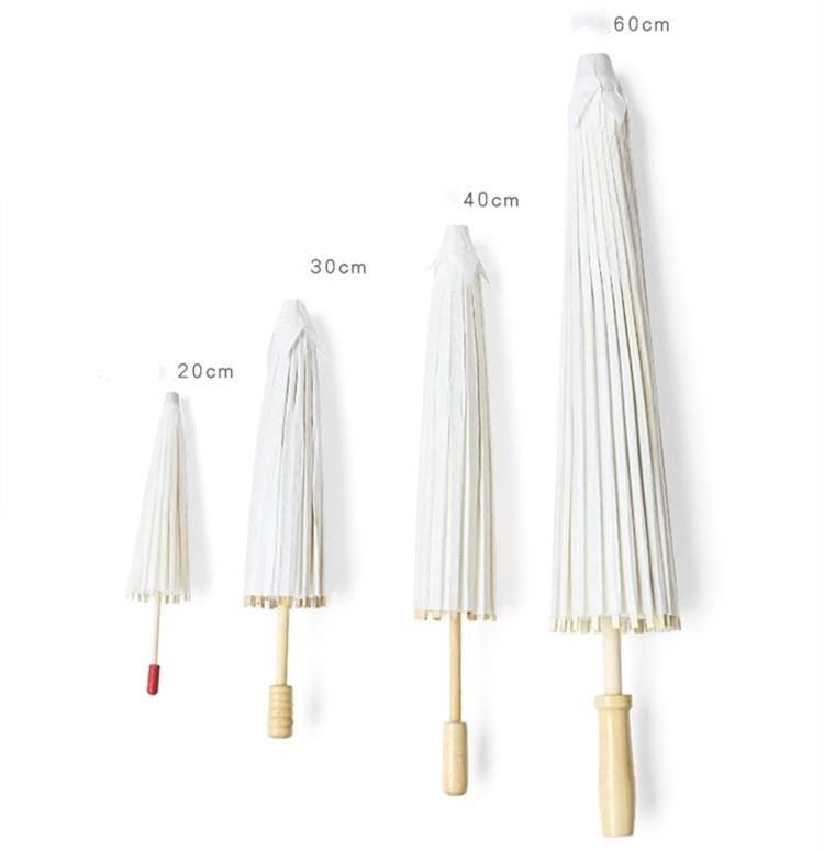 Fashion Bridal Wedding Parasols White Paper Umbrella Chinese Mini Craft Umbrella 4 Diameter 20 30 40 60cm for Wholesale