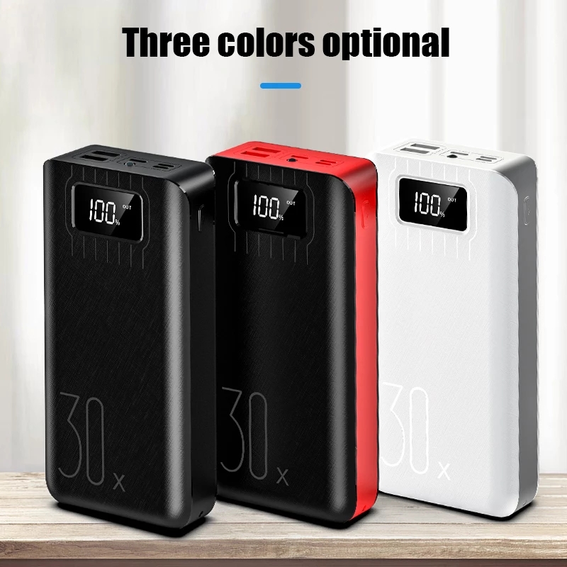 Power Bank 50000mAh Large-Capacity Powerbank Outdoor Travel Charger Phone External Battery LCD Digital Display LED Lighting