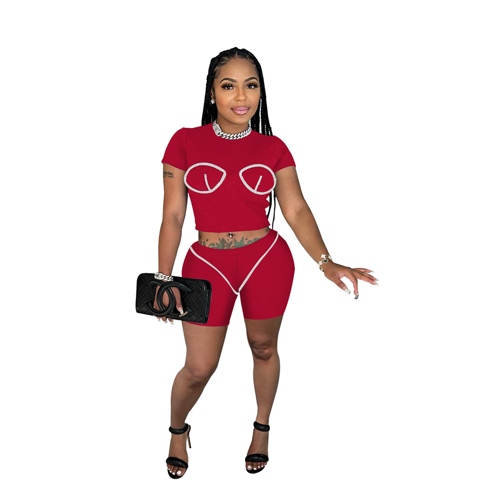 NEW Designer Summer Tracksuits Two Piece Sets Women Outfits Solid Short Sleeve T-shirt and Shorts Casual Print Sportswear Bulk items Wholesale Clothin