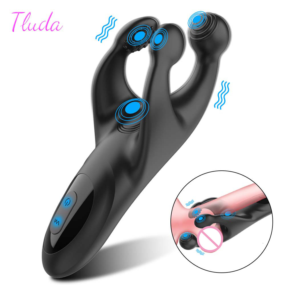 Vibrators Penis Delay Trainer Exerciser Glans Stimulater Massager Mens Vibrator Male Masturbator Equipment Sex Toys Adult Goods For Men 230307