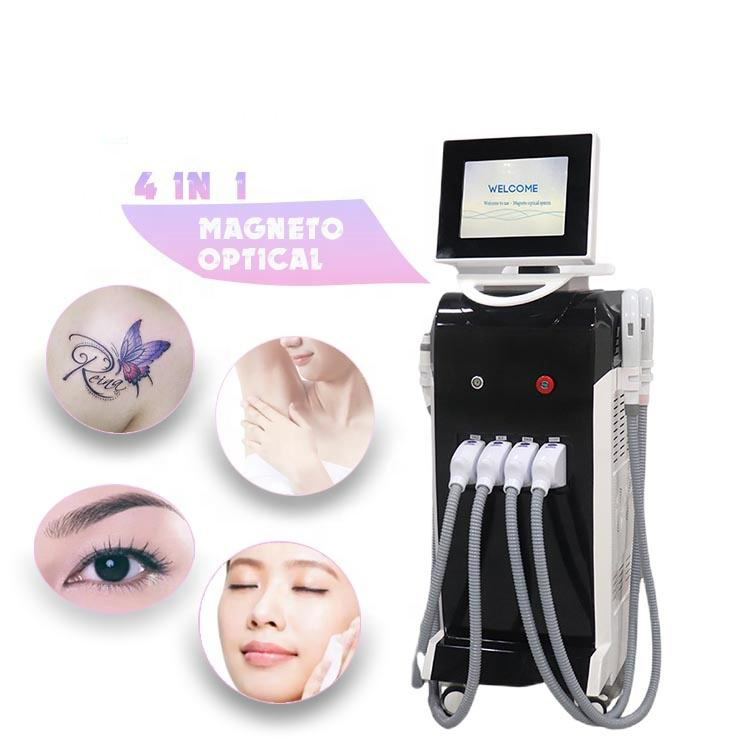 Salon 4in1 IPL Machine E-Light RF Nd Yag Permanent Picosecond Laser Hair Removal and Wash the eyebrow Tattoo remova Beauty Salon use OPT