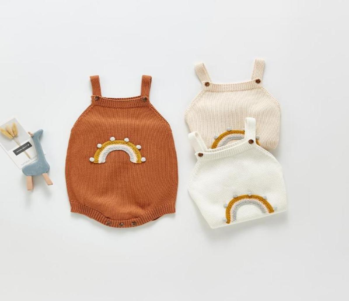 Rompers Autumn Baby Boys Girls Unisex Borns Infant Knitted Rainbow Square Neck Sleeveless Jumpsuits Outfits Bodysuits 024M5693371
Rompers Autumn Baby Boys Girls Unisex Borns Infant Knitted Rainbow Square Neck Sleeveless Jumpsuits Outfits Bodysuits 024M5693371