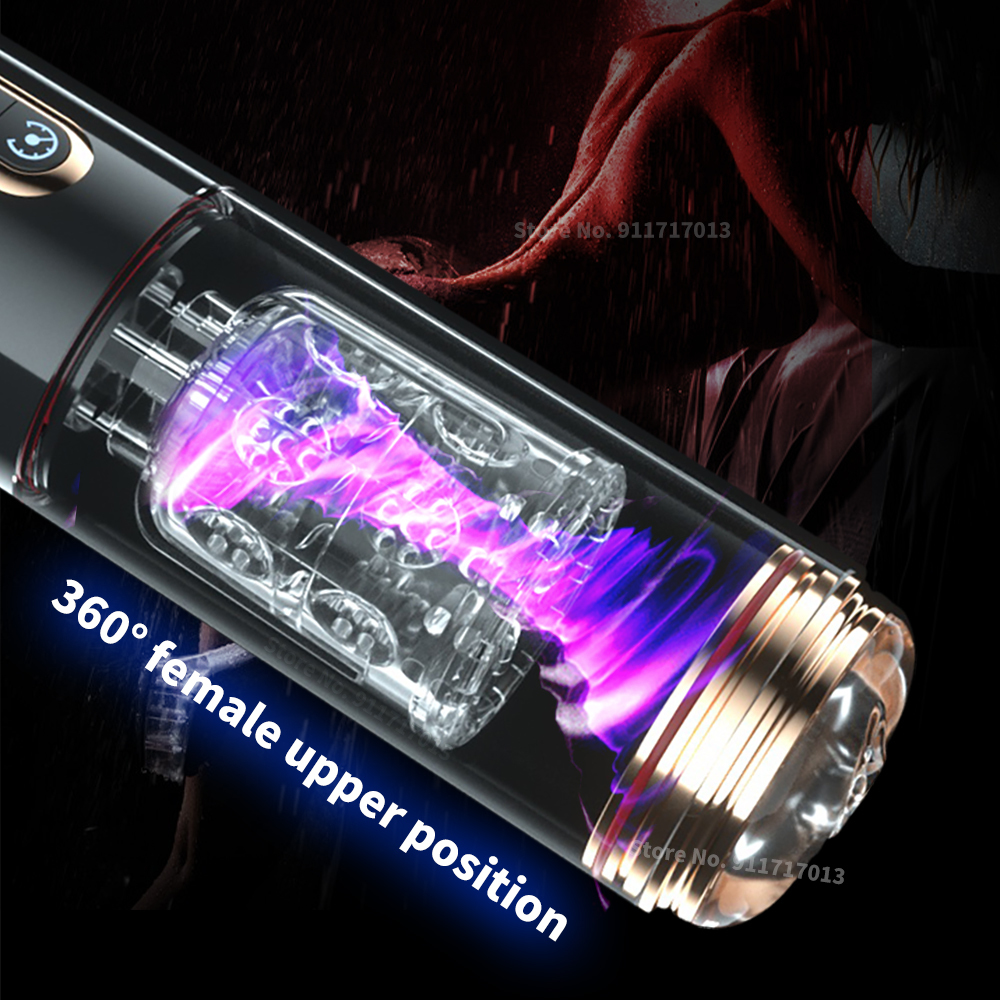 Masturbators Male Automatic Sucking Telescopic Rotating Masturbator Cup For Men Blowjob Sex Machine Real Vaginal Suction Pocket Toy Adult 18 230307