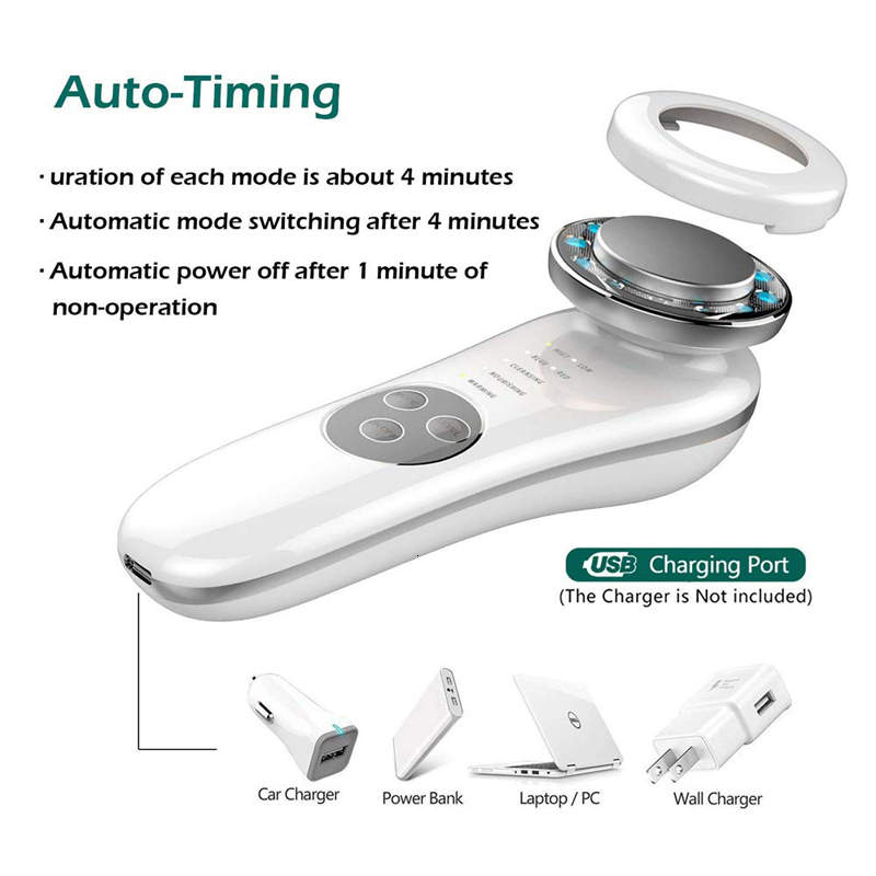 Face Massager 7 in 1 Skin Care Tools Lifting Device Red Blue Light Tighten High Frequency Galvanic Machine 230307