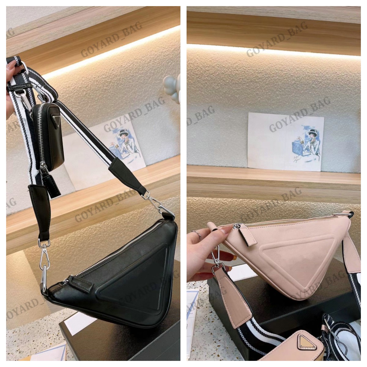 Saffiano Leather Mini Hobo Bag Unisex Crossbody Tasche Leather Zipper Embroidered Webbing Side Metal Sign Fashion Handbags Triangle, Beige
Saffiano Leather Mini Hobo Bag Unisex Crossbody Tasche Leather Zipper Embroidered Webbing Side Metal Sign Fashion Handbags Triangle, Beige
