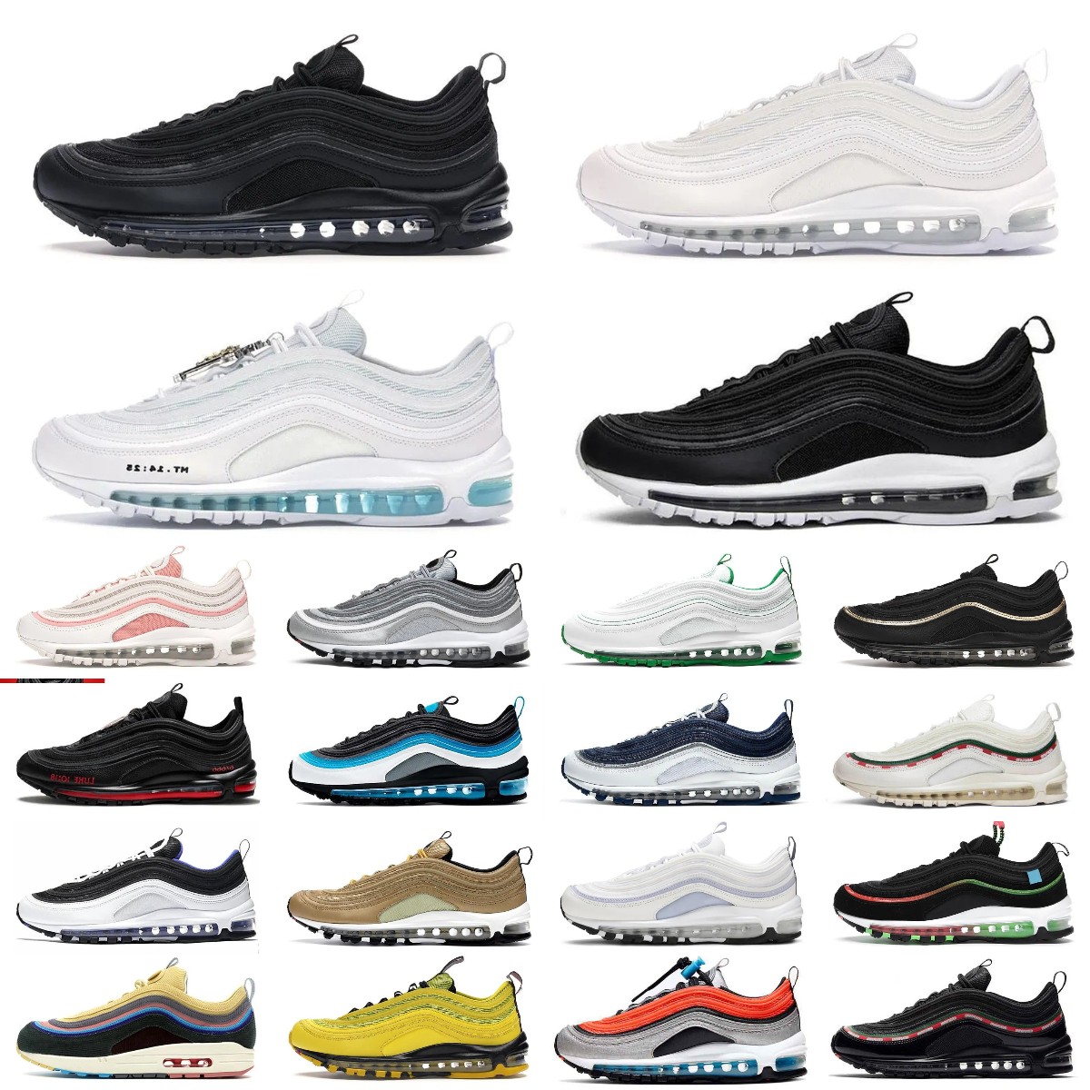 air MAX 97 OG 97s Men women running shoes Sean Wotherspoon triple black white MSCHF Jesus Reflective Bred UNDEFEATED mens outdoor sports trainers sneakers, Box
air MAX 97 OG 97s Men women running shoes Sean Wotherspoon triple black white MSCHF Jesus Reflective Bred UNDEFEATED mens outdoor sports trainers sneakers, Box
