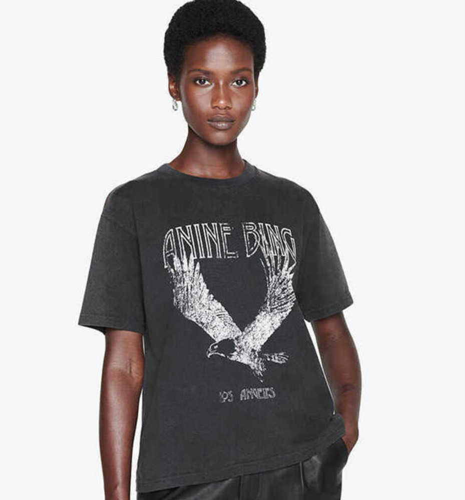 Anine Bing Niche Eagle Print t Shirt Fried Snowflake Color Washing Designer Tee Women Black Short-sleeved T-shirt Tops Polos, Dark gray
Anine Bing Niche Eagle Print t Shirt Fried Snowflake Color Washing Designer Tee Women Black Short-sleeved T-shirt Tops Polos, Dark gray