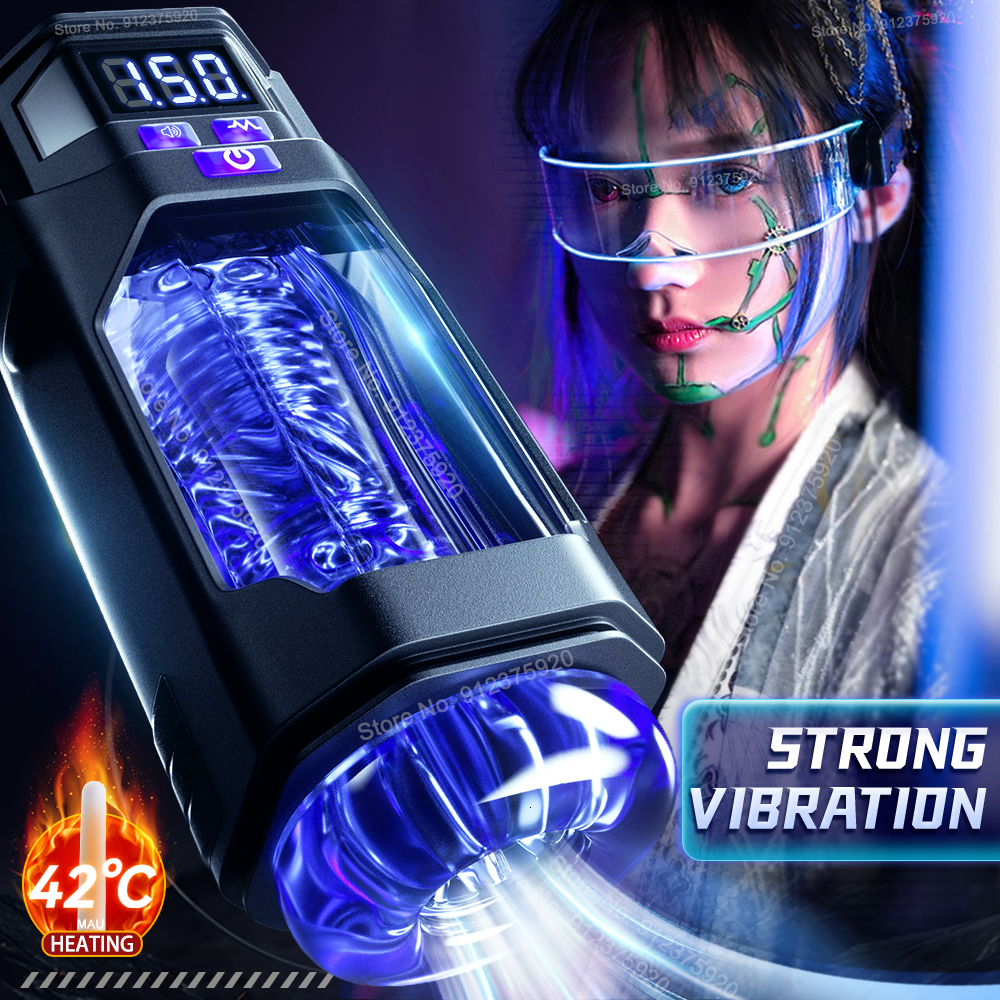 Masturbators Automatic Male Masturbator Cup Powerful Vibration Vagina Blowjob Pussy Masturbation Sex Toys for Men Goods Adult Mastubator 230307