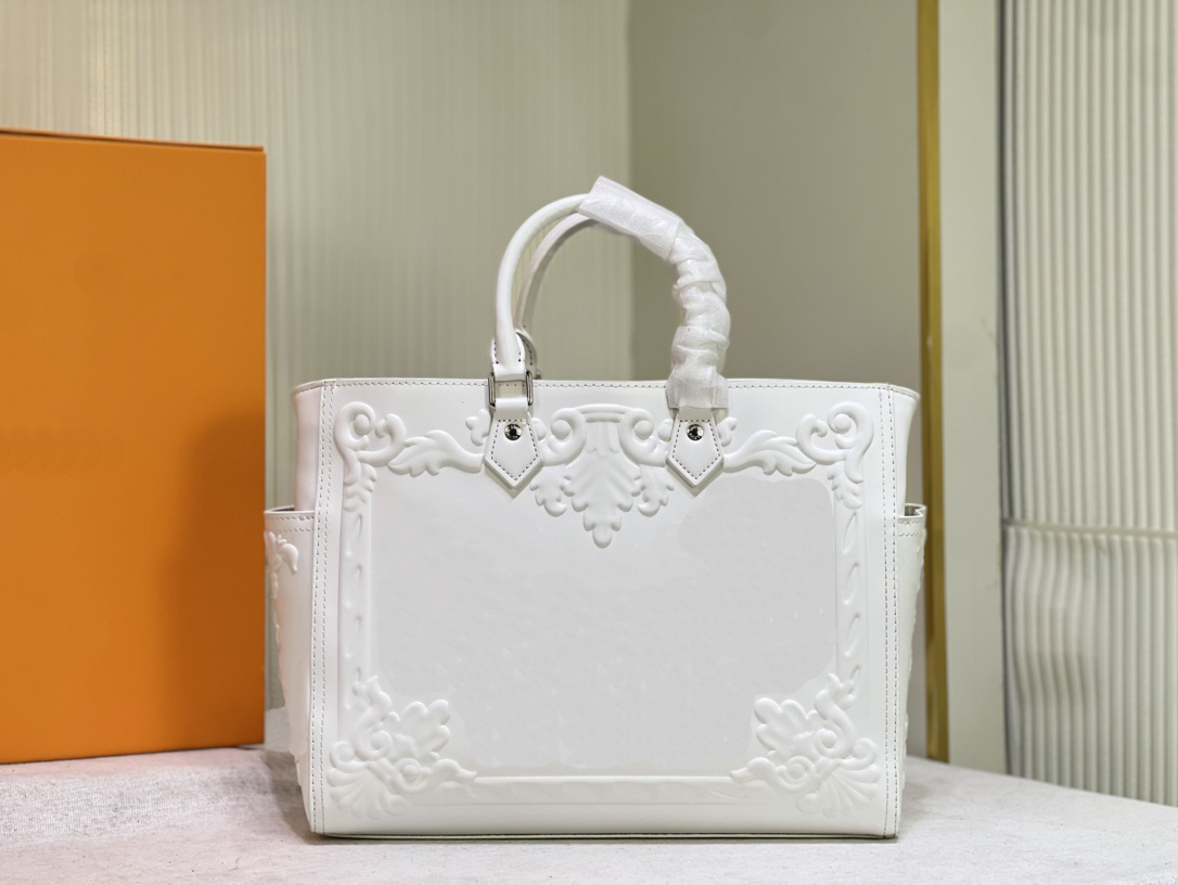 2023 Designer Luxury Relief Shopping Bag Tote Shoulder Bag 44956, White