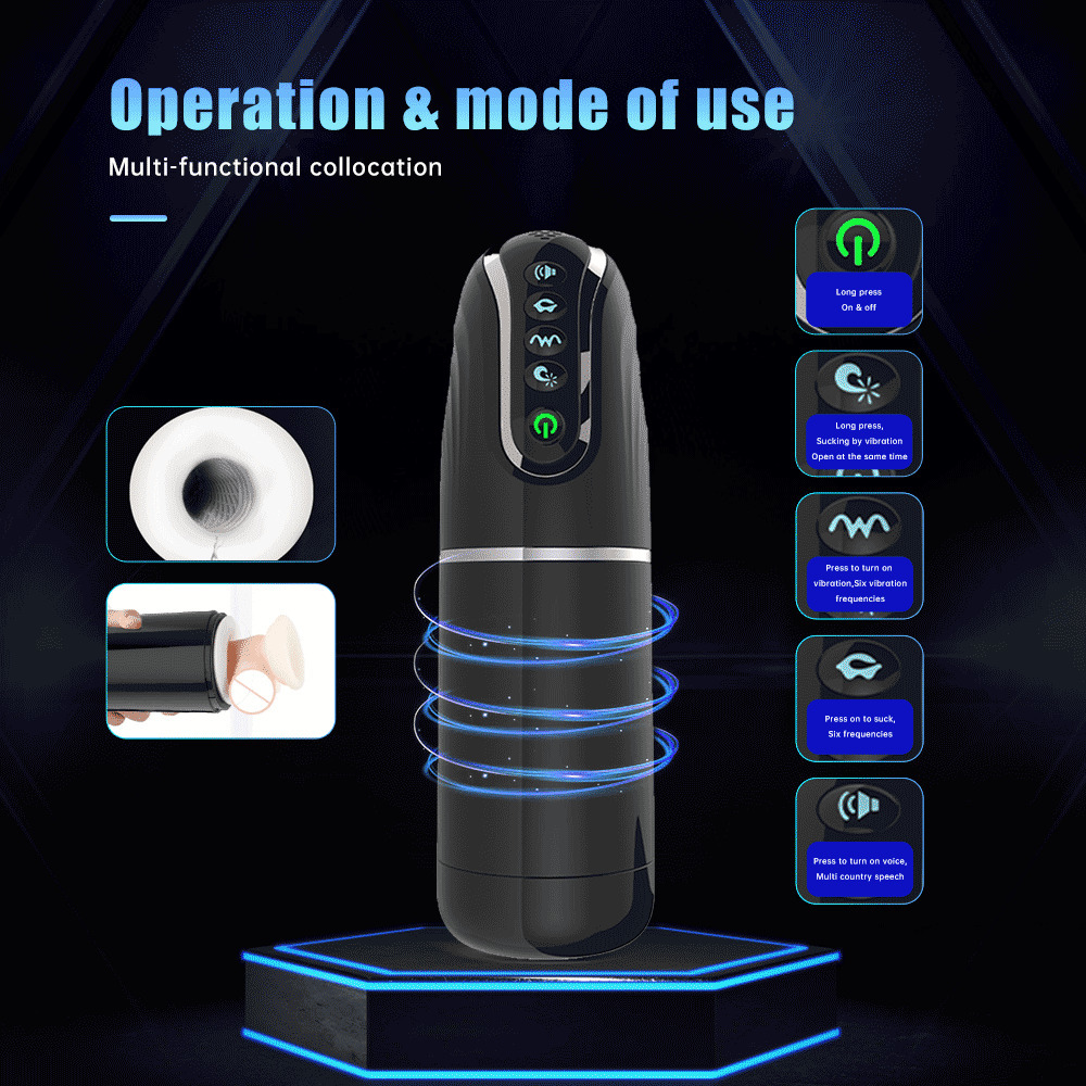 Masturbators Automatic Masturbator for Men Sucking Vibrating Real Pussy Blowjob Machine Male Sex Toy Masturbation Cup Adult Goods 230307