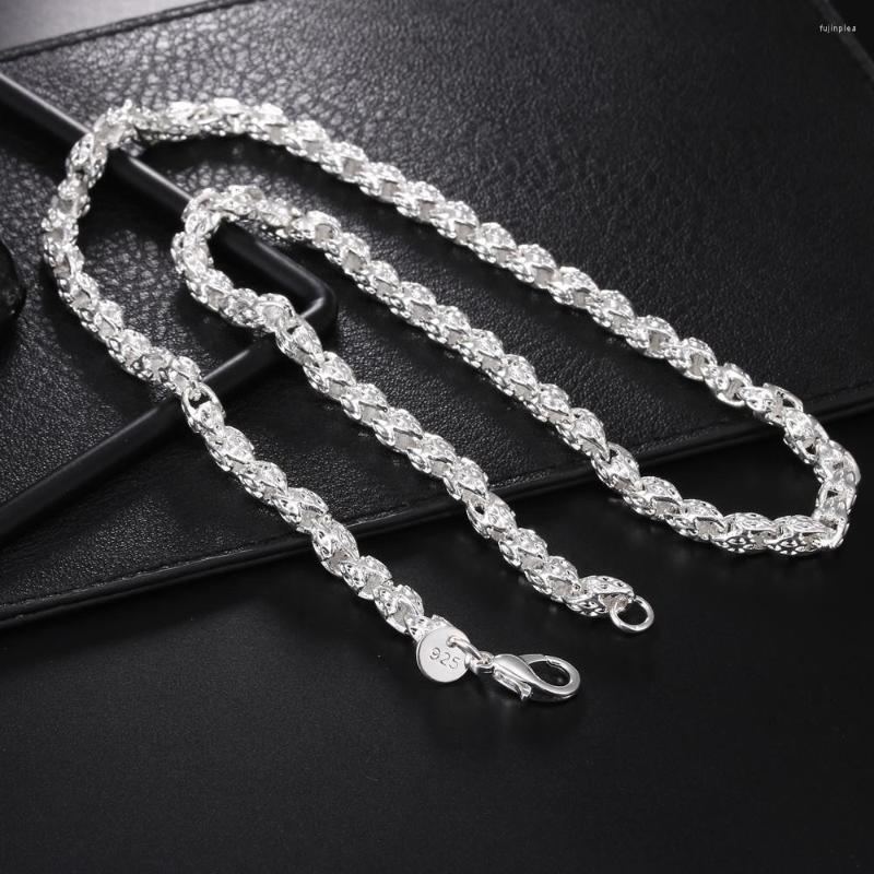 Chains Pure 925 Sterling Silver Necklaces For Men 5mm Chain Necklace Collier Choker Fashion Male Jewelry Accessories Gifts Bijoux
