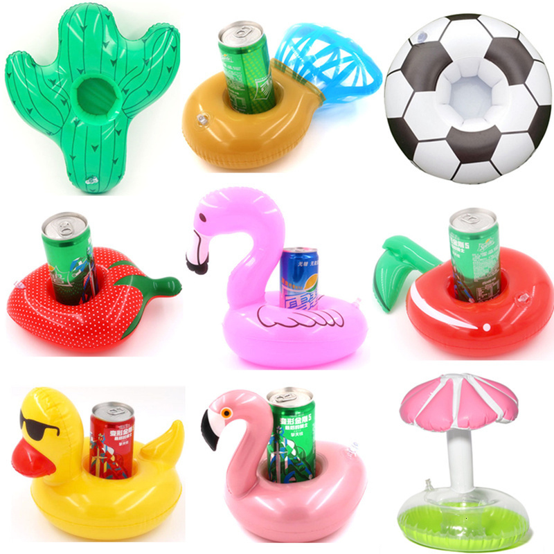 Bath Toys 15pcs Not repeating Mini fanny Inflatable Red Flamingo Floating Drink Cup Holder Swimming Pool Bathing Beach Party Toy Boia 230308