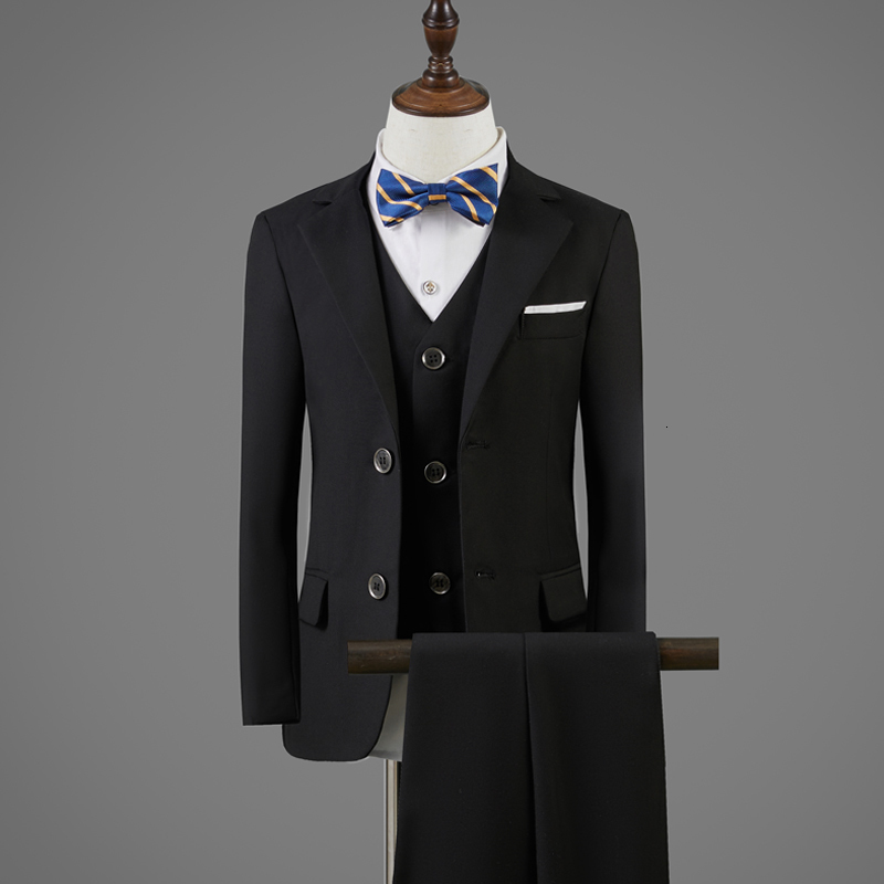 Clothing Sets Children Formal Jacket Vest Pants Bowtie 4PCS Performance P ograph Suit Boys Wedding Dress Gentleman Kids Ceremony Costume 230307