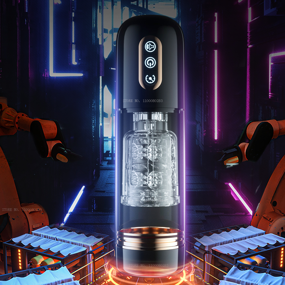 Masturbators Male Automatic Sucking Telescopic Rotating Masturbator Cup For Men Blowjob Sex Machine Real Vaginal Suction Pocket Toy Adult 18 230307