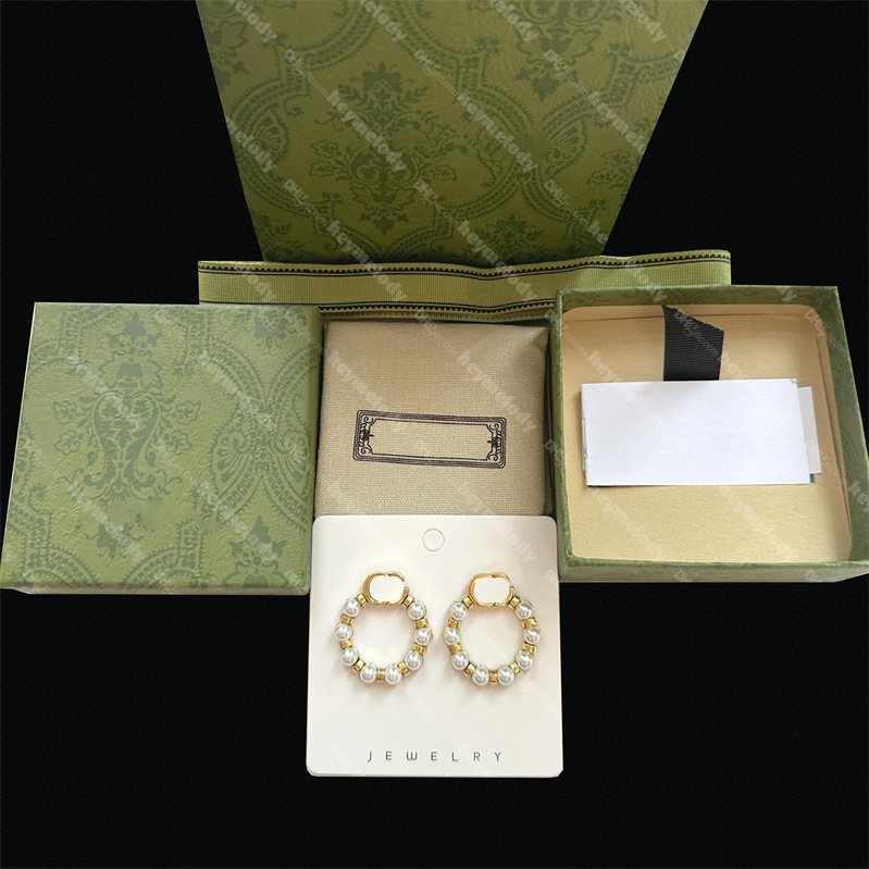 Luxury G Stud Earrings Gold Pearl Eardrops Women Big Circle Danglers With Box Lovers Gift Engagement Jewelry For Bride
Luxury G Stud Earrings Gold Pearl Eardrops Women Big Circle Danglers With Box Lovers Gift Engagement Jewelry For Bride