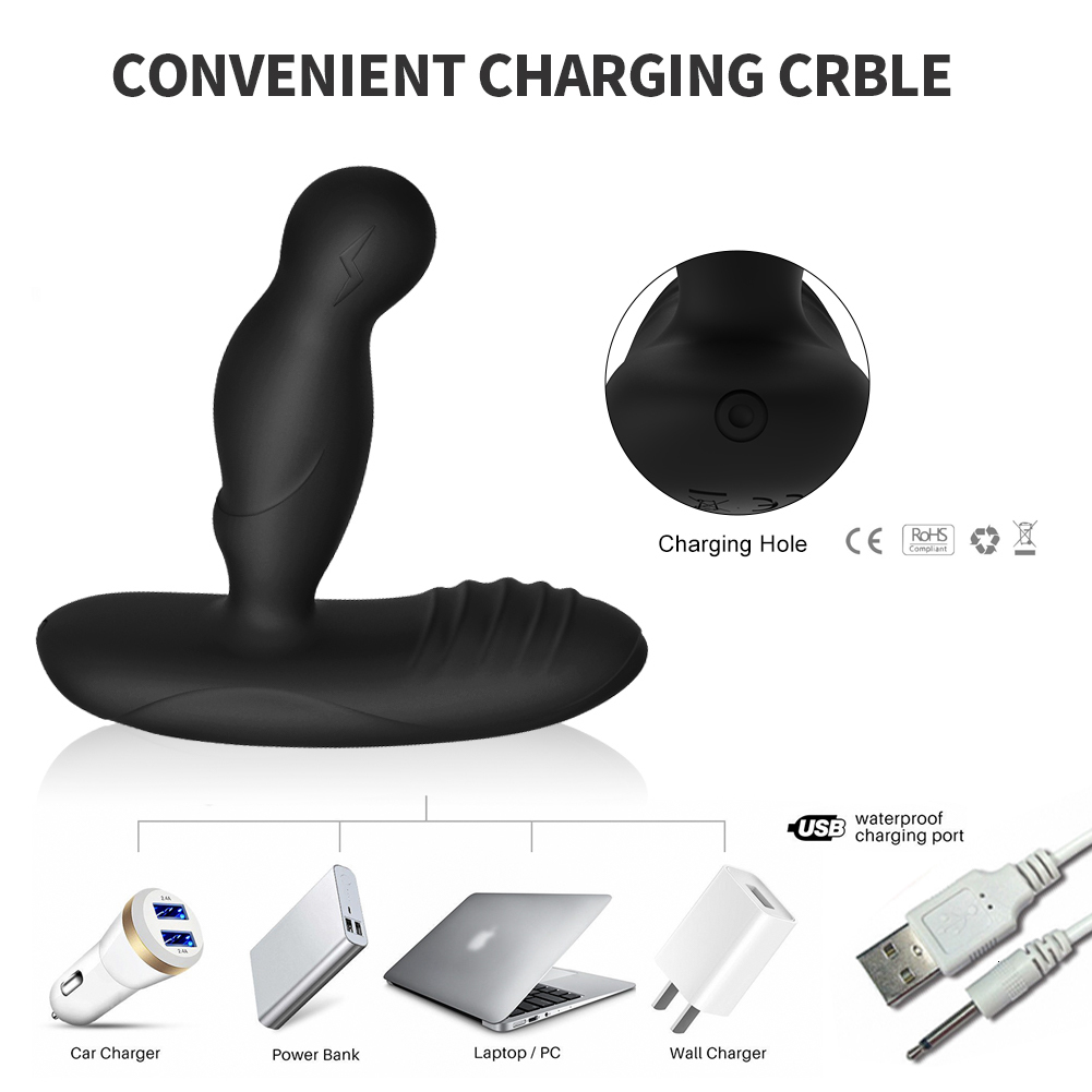 Anal Toys Wireless App Vibrators For Men Tapon Plug Vibrator Male Prostate Massager 360 Degree Rotation Stimulator 230307