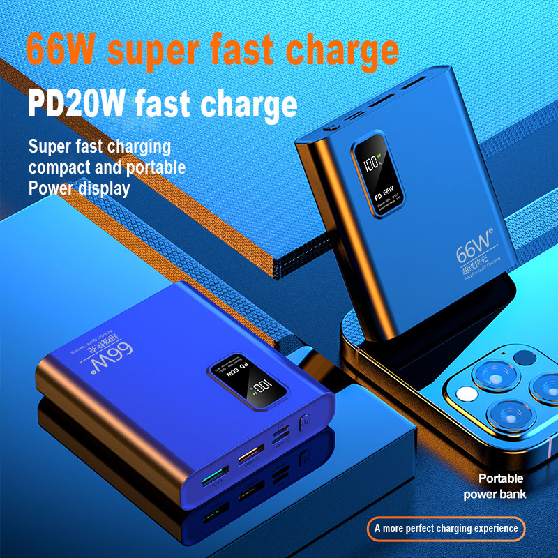 20000mAh PD 66W Super Fast Charging Power Bank HD Digital Portable Charger External Battery for Apple iPhone Xiaomi Universal