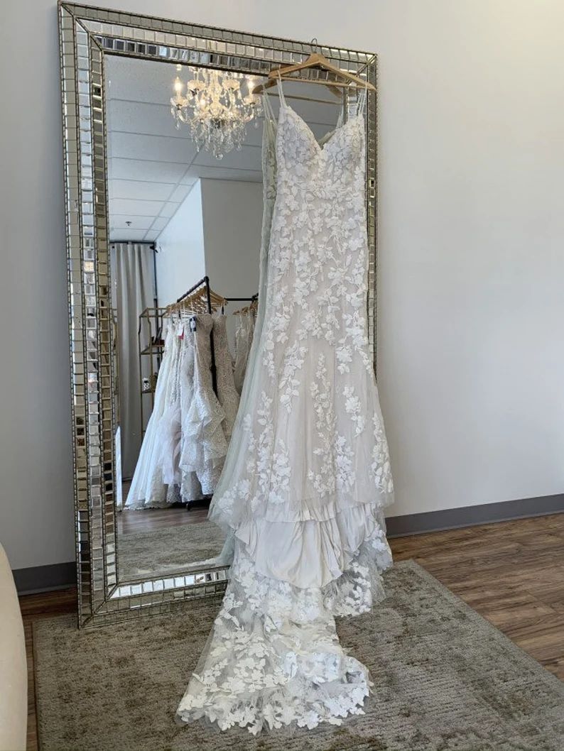 Mermaid Wedding Dresses Bridal Gown Lace Applique Sweep Train Spaghetti Straps Backless Custom Made Vestidos De Novia Plus Size Beach Garden