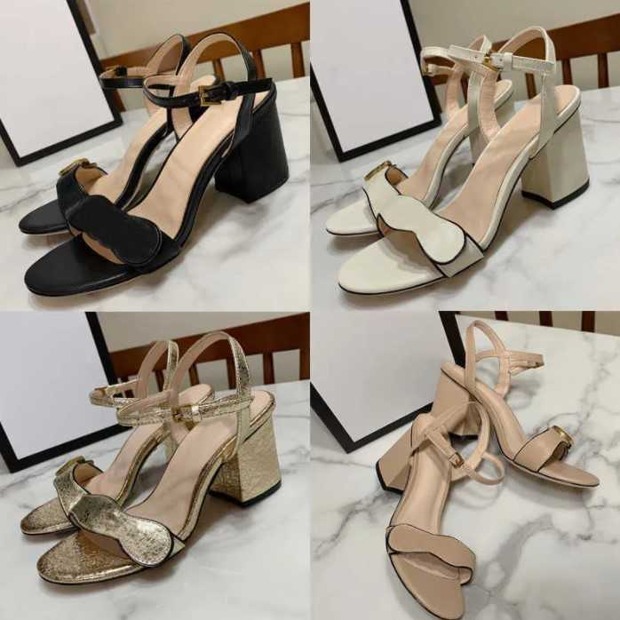 

Leather Medium Heeled Sandals Women Metal Suede Women Shoes Classic Designer Fashion Party Sexy High Heeled Shoes Simple And Elegant Women Sandals With Box NO021