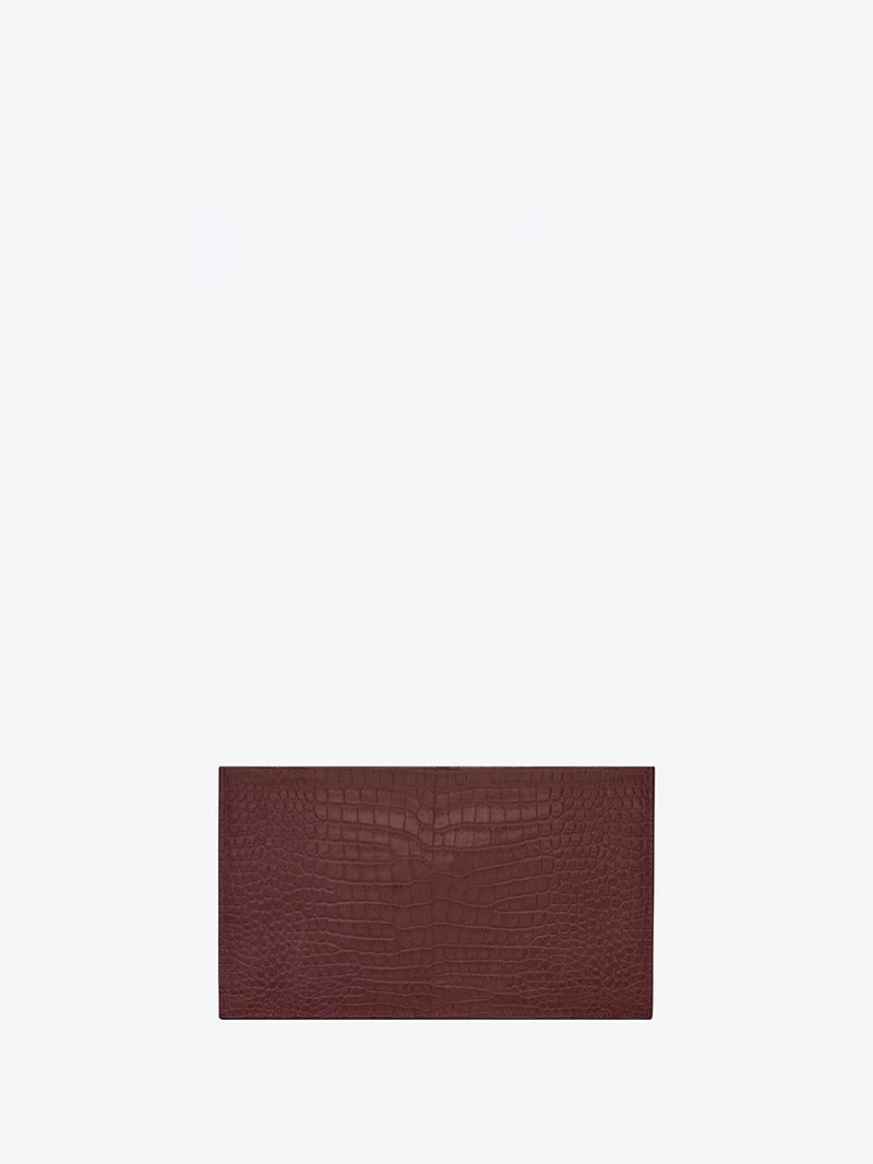 ladies up down grain embossed leather clutch bag