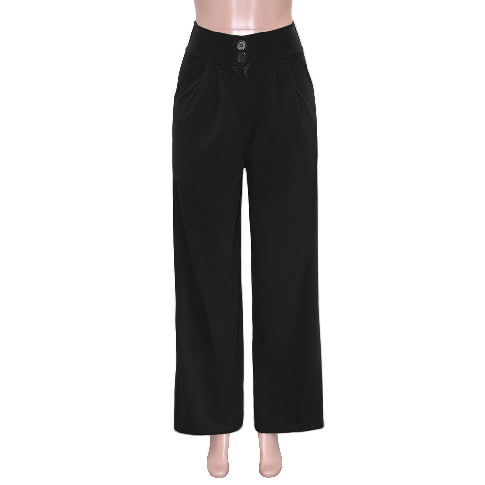Women Palazzo Long Pants High Waist Wide Leg Stretchy Loose Fit Casual Trousers with Pocket