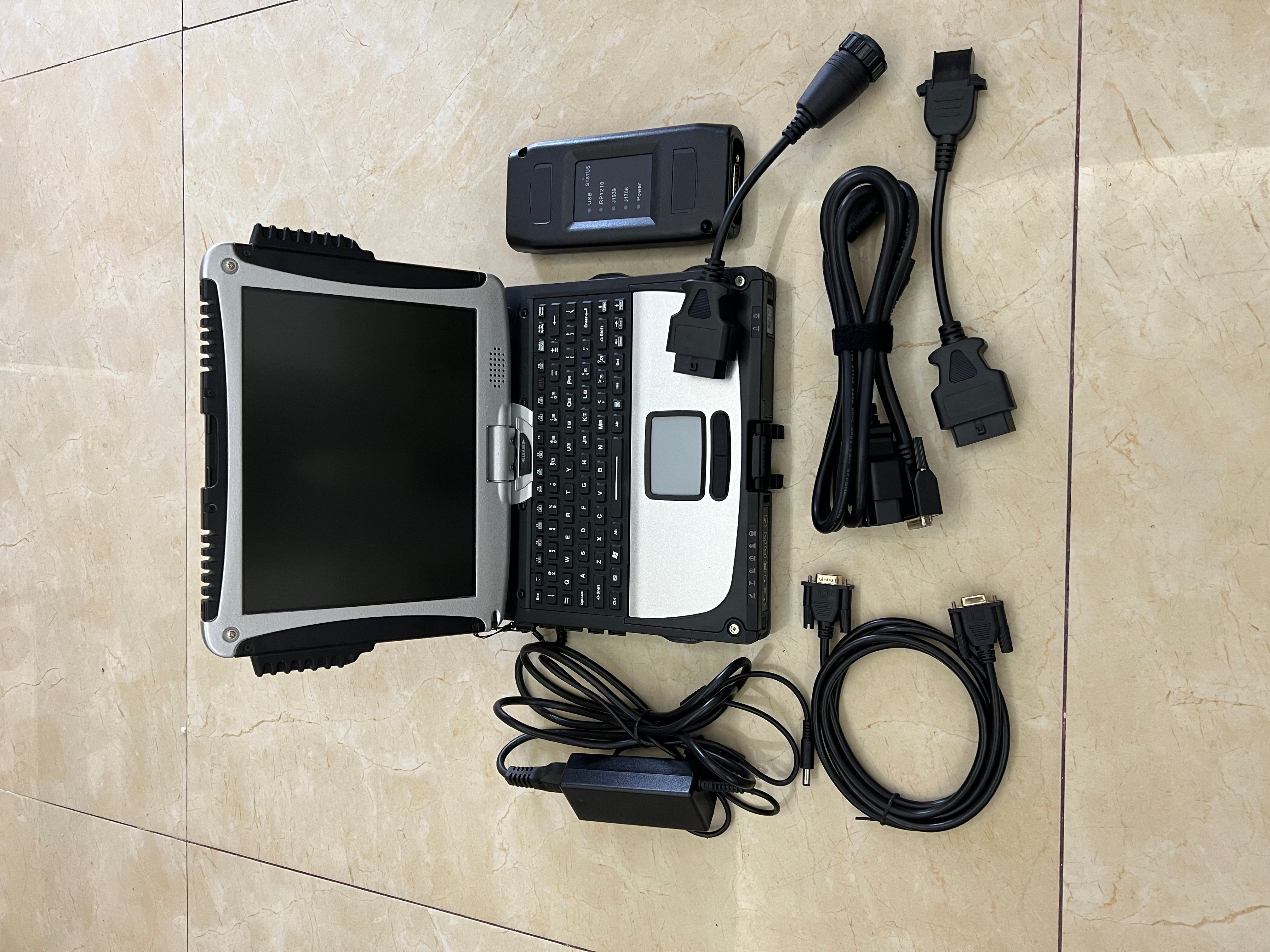 for volvo diagnose tool truck scanner vcads pro all cables with cf19 laptop 24v heavy duty diagnostic