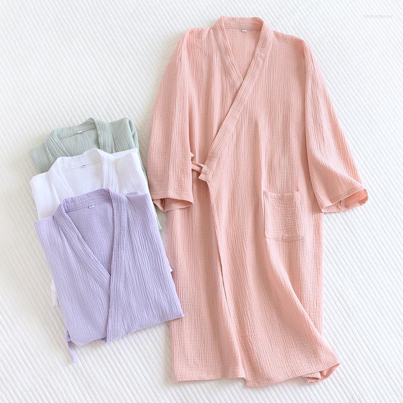 Women's Sleepwear Couples Cotton Crepe Gauze Robes For Women Long Sleeve V-Neck Nightgown Japanese-Style Kimono Night Dress Bridesmaid, Pink
Women's Sleepwear Couples Cotton Crepe Gauze Robes For Women Long Sleeve V-Neck Nightgown Japanese-Style Kimono Night Dress Bridesmaid, Pink