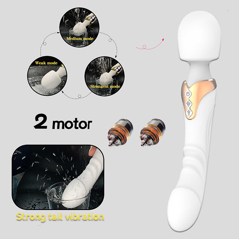 Vibrators Powerful AV Vibrator Dildos Magic Wand for Women 10 Modes Clitoris Stimulator G Spot Vagina Massager Adult Sex Toys Woman 230307