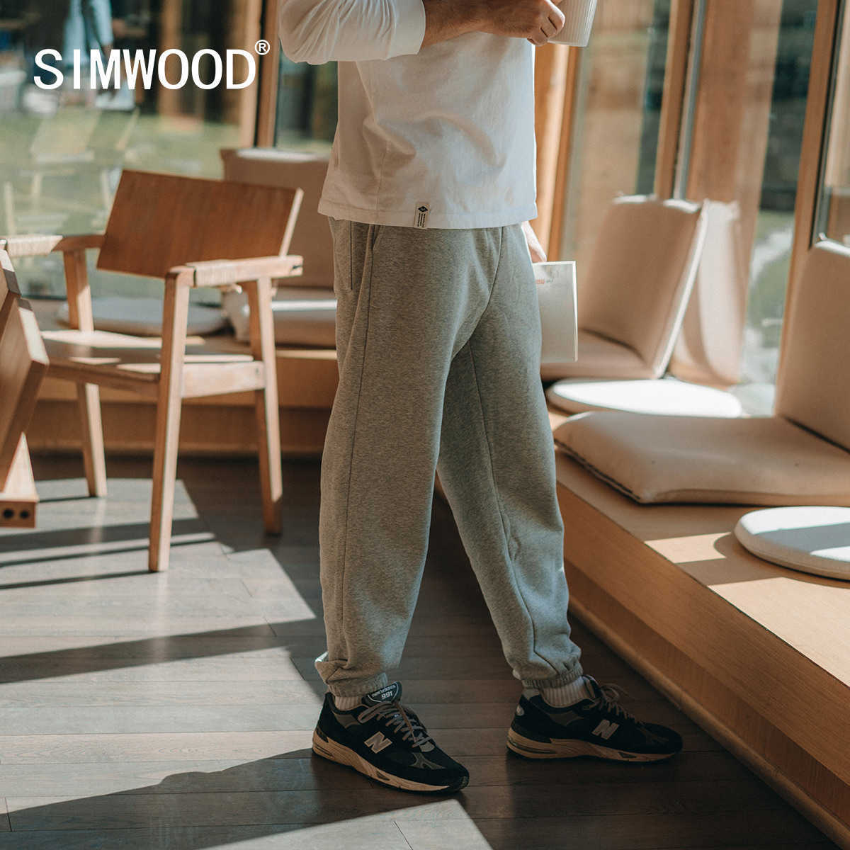 Men's Pants SIMWOOD 2023 Spring Summer New Jogger Pants Men Drawstring Trousers Casual Comfortable Tracksuits Plus Size Gym Pants SJ130835 Z0306
