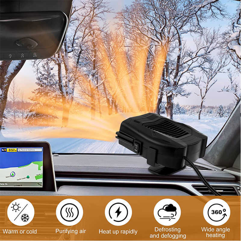 New Car Heater 12V Cooling And Heating Fan Dashboard Seat Heater 150W 360-Degree Adjustable Defrosting Portable Machine
