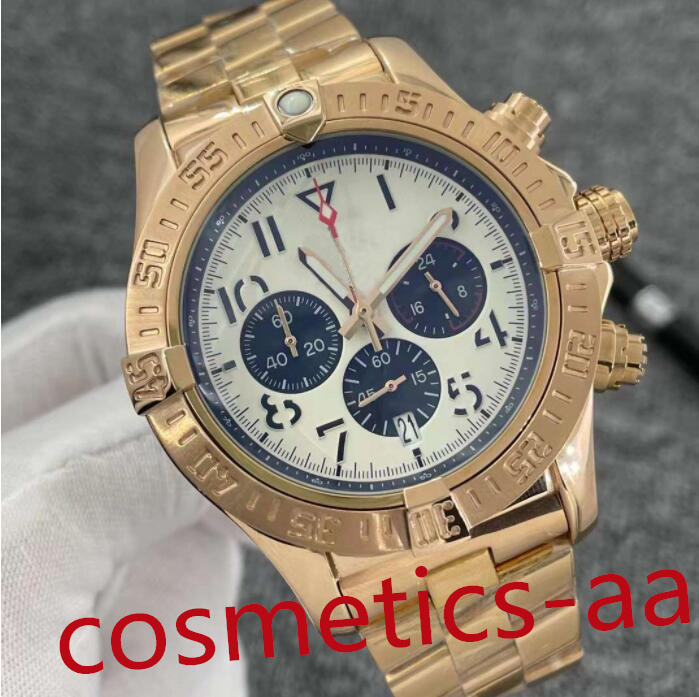 Luxury Mens Watch Gray Dial Japan Super Quartz Chronograph 45mm Avenger Hurricane SEA1884 Stainless Steel Strap Case Sapphire Glass Luminous Wristwatches