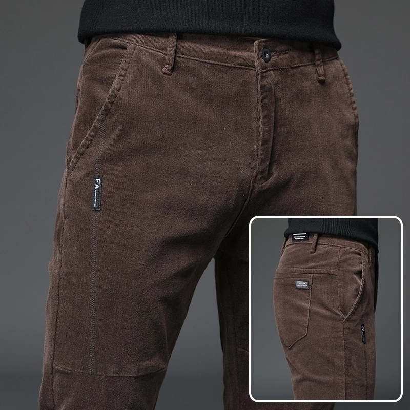 Men's Jeans Winter Pants Men Trousers Military Green Pants Out Door Corduroy Slim Casual Trousers Male Black Office Work Pants Big Size 230308