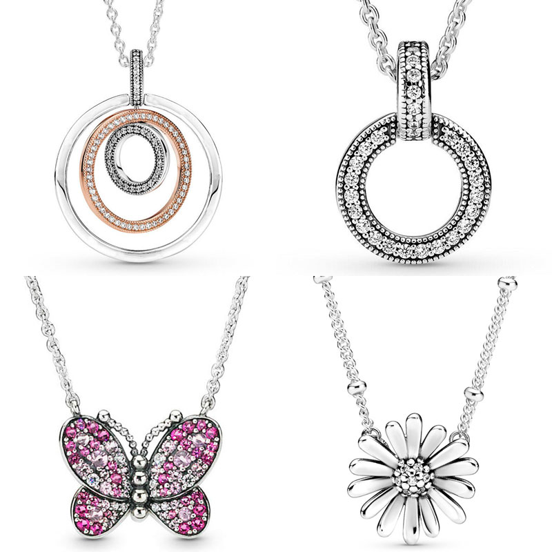 925 Silver Fit Pandora Necklace Pendant heart women fashion jewelry Dazzling Pink Butterfly Double Two-tone Circles
925 Silver Fit Pandora Necklace Pendant heart women fashion jewelry Dazzling Pink Butterfly Double Two-tone Circles