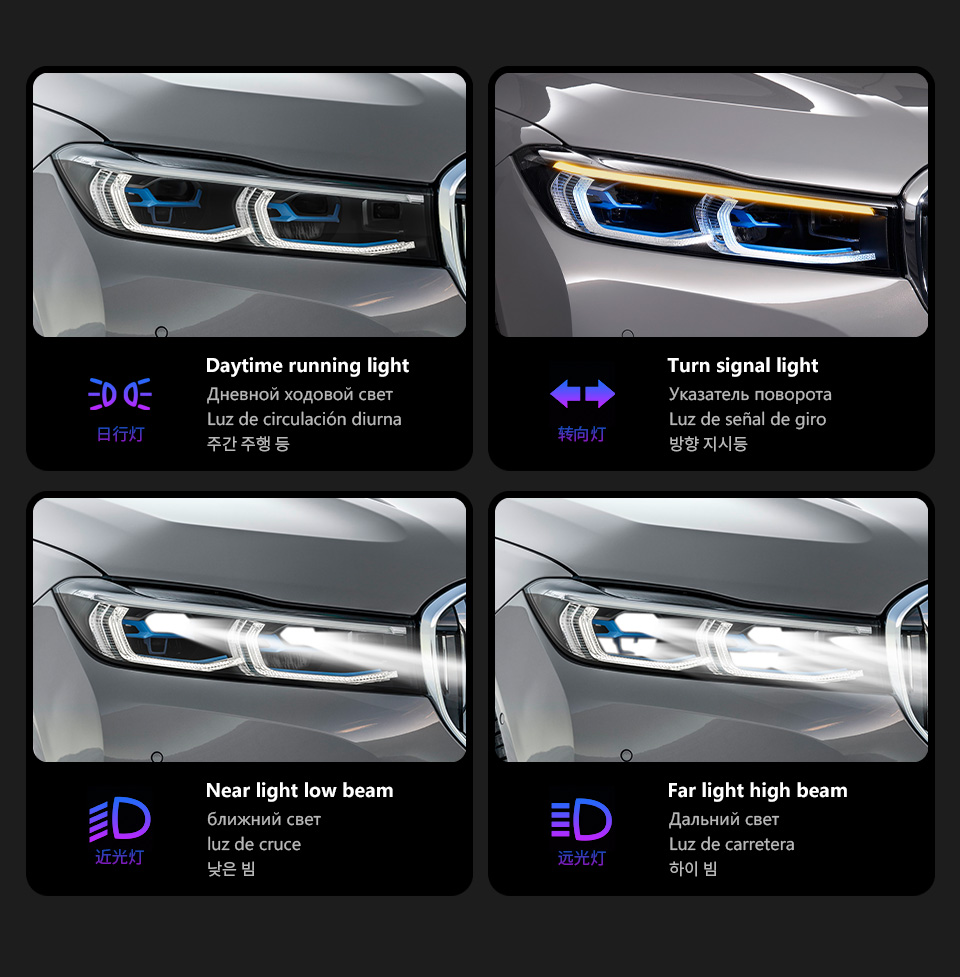 Car Headlights For 7 Series G11 G12 Head Lights LCI Style Upgrade Daytime Running Lights