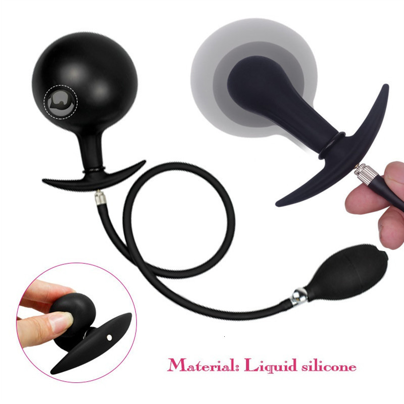 Anal Toys Inflatable Huge Butt Plug Builtin Steel Ball Women Vaginal Dilator Expandable Silicone Men Prostate Massager Sex 230307