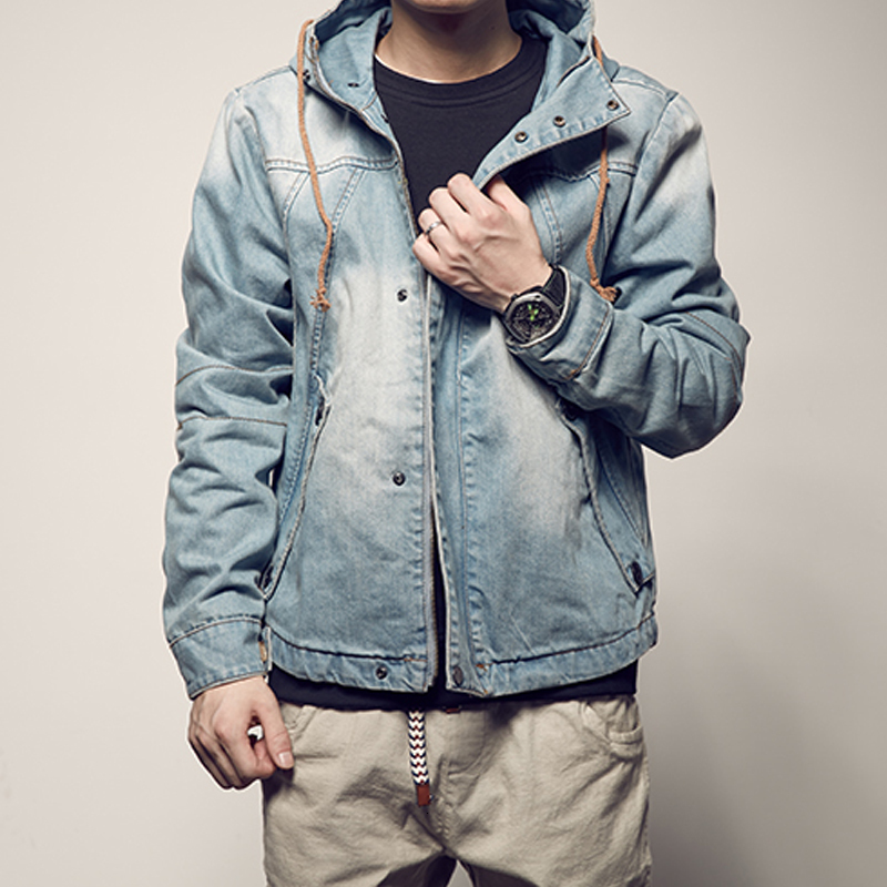 Men s Jackets ABOORUN Retro Hooded Denim Plus Size 5XL Patchwork Jean Coat Washed Cotton for Male 230307